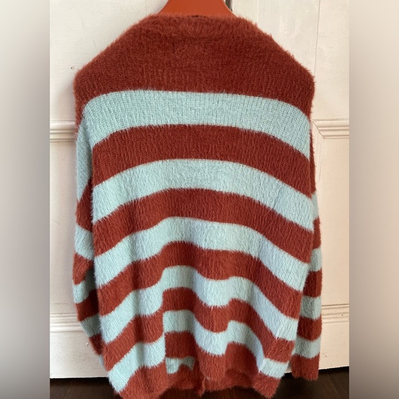 Pinkblush // Blue Striped Fuzzy Cardigan - Picture 2 of 5